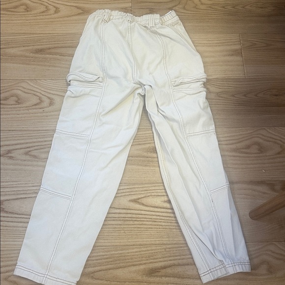 Pac Sun Elastic Waist Cargo Pants off white/cream Women’s Size Small y2k - Picture 4 of 4